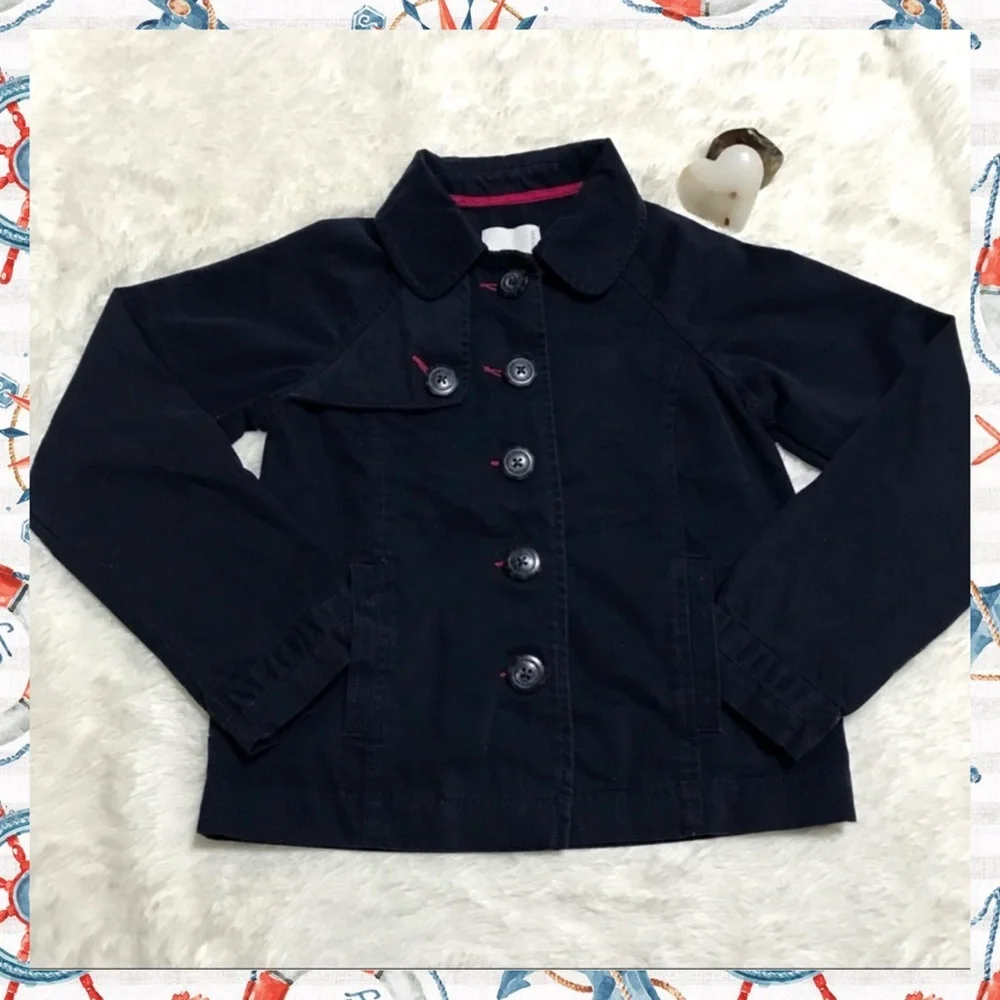 Old Navy Girls Y2K Navy Blue Button Up Jacket Size Large